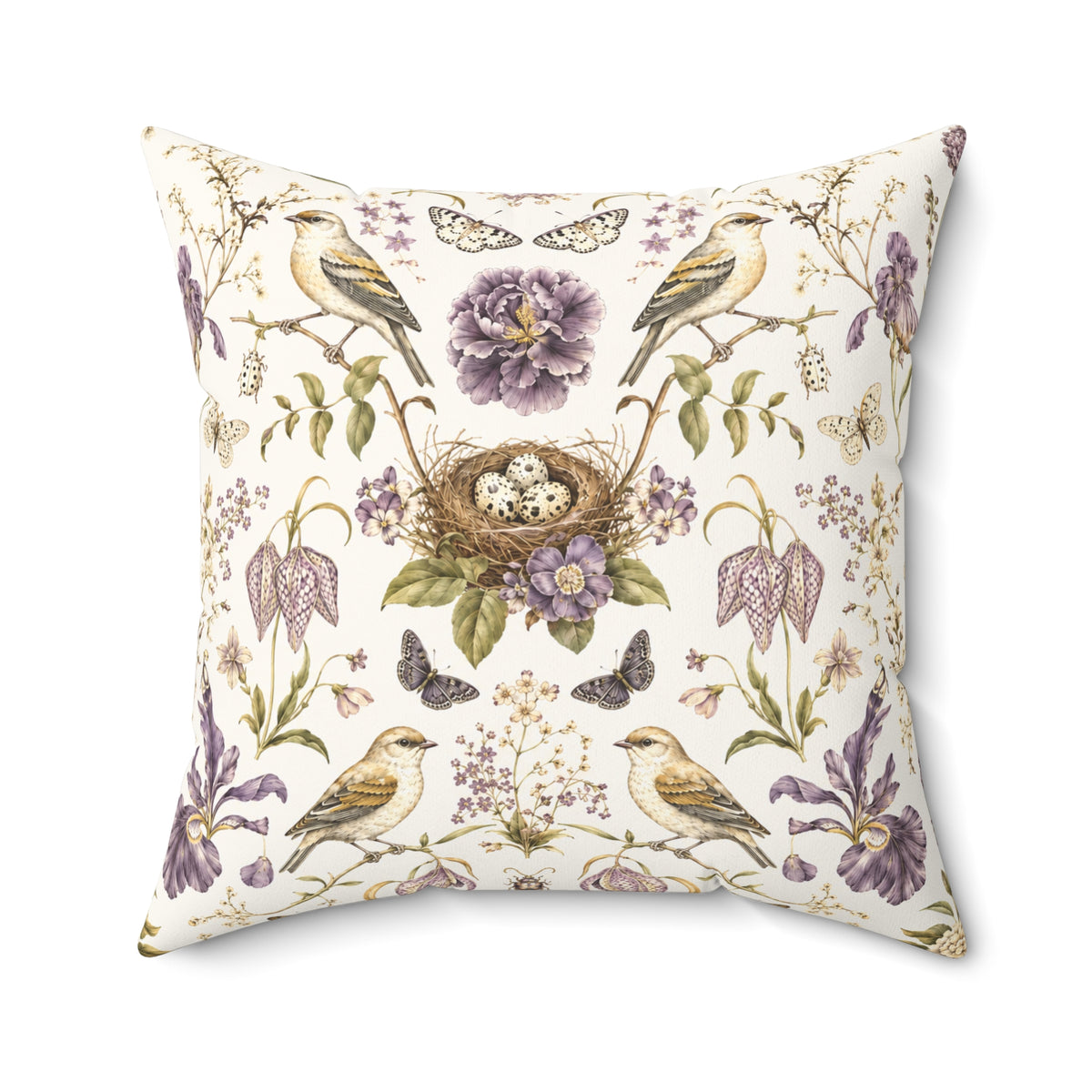 Botanical Bird's Nest Moon Milk Decorative Pillow