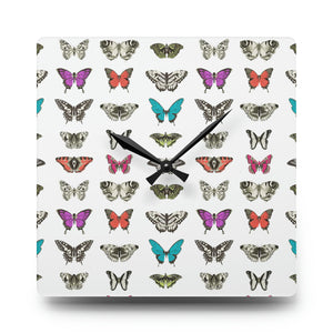 Butterfly and Moth Acrylic Wall Clock