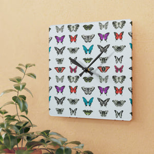 Butterfly and Moth Acrylic Wall Clock