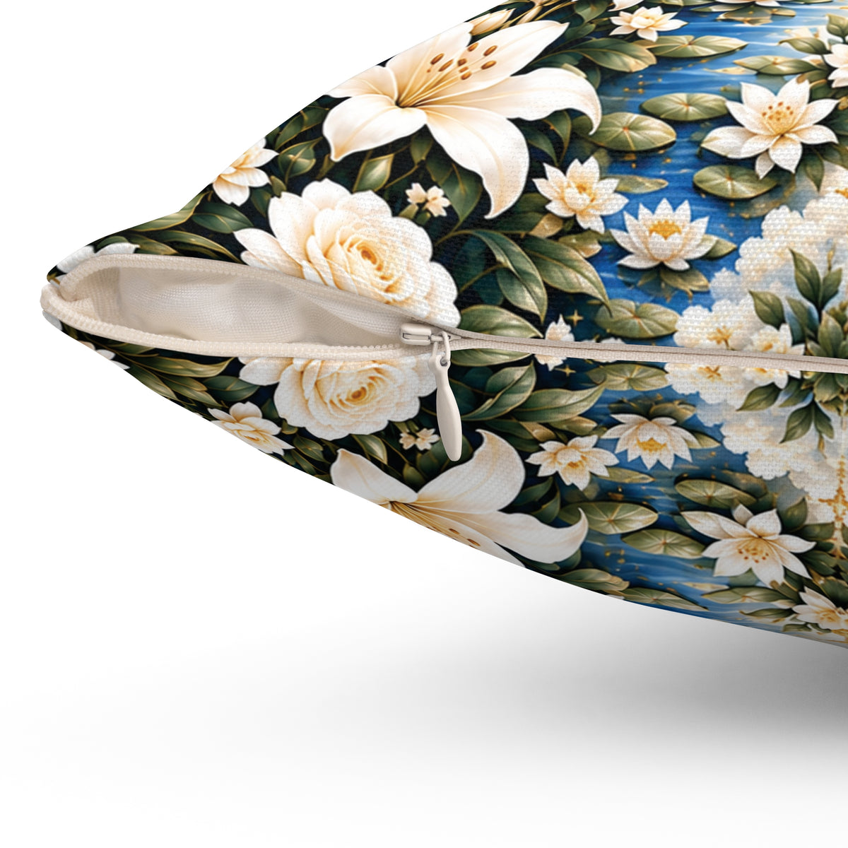 Immaculate Garden Marian Blue Decorative Pillow