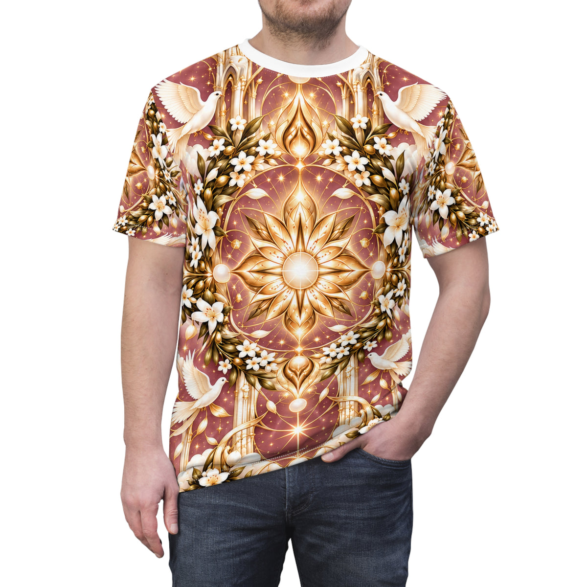 Divine Light Mandala Rose Dawn All-over-print T-Shirt