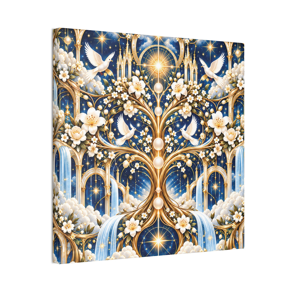 Tree of Heaven Celestial Blue Wrapped Canvas