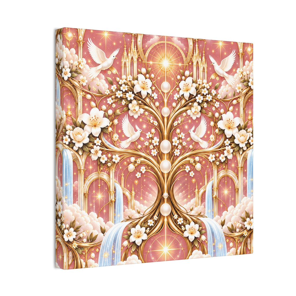 Tree of Heaven Rose Twilight Wrapped Canvas