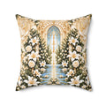 Immaculate Garden Champagne Decorative Pillow