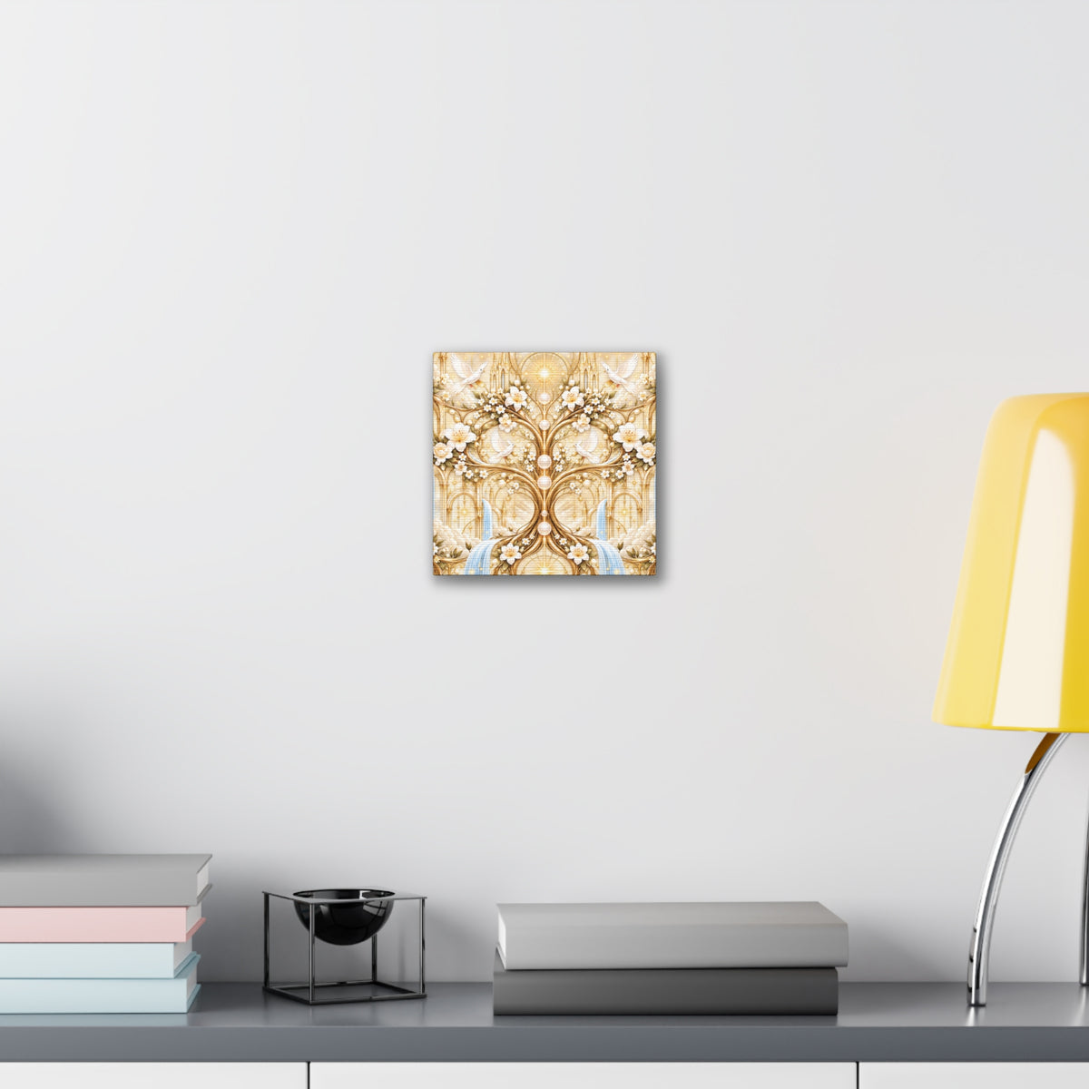 Tree of Heaven Alabaster Gold Wrapped Canvas
