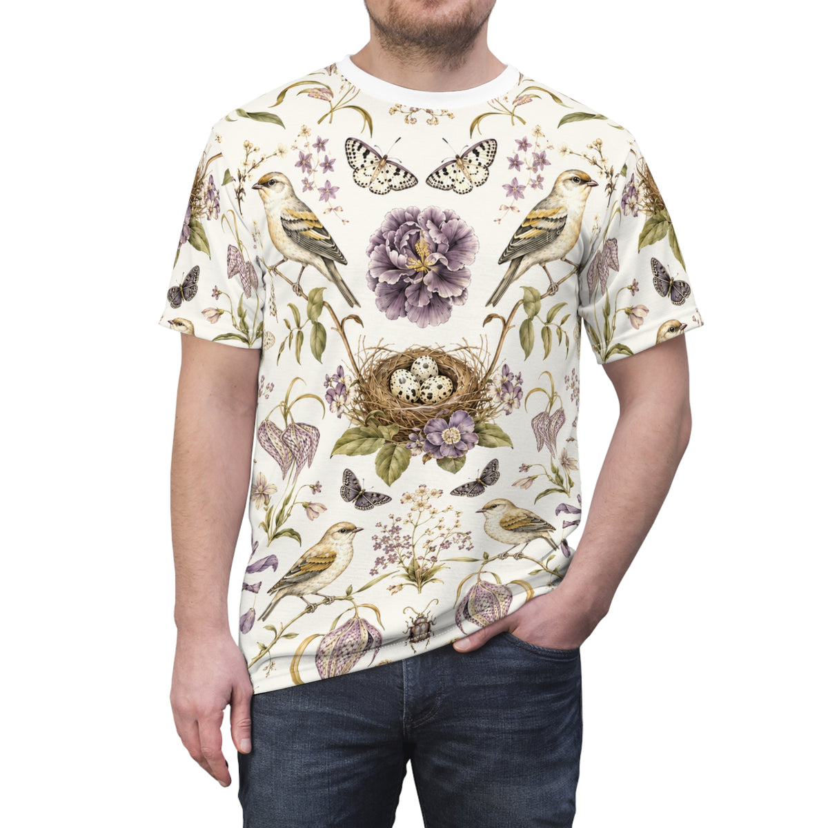 Botanical Bird's Nest Moon Milk T-Shirt