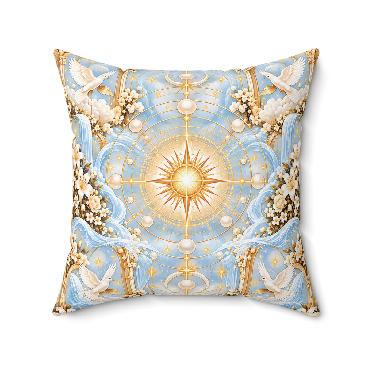 Cosmic Glory Pearl Daybreak Decorative Pillow