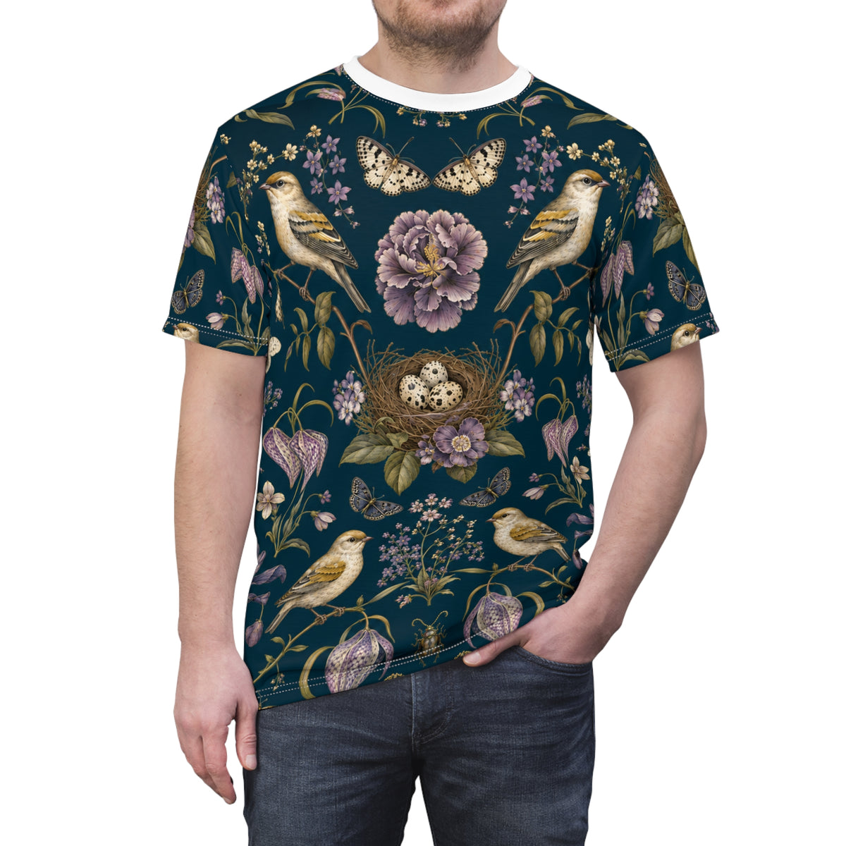 Botanical Bird's Nest Nocturne T-Shirt