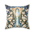 Immaculate Garden Marian Blue Decorative Pillow