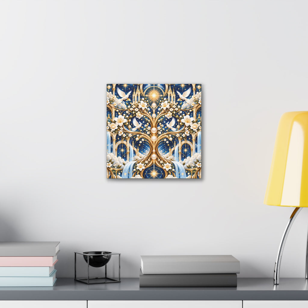 Tree of Heaven Celestial Blue Wrapped Canvas