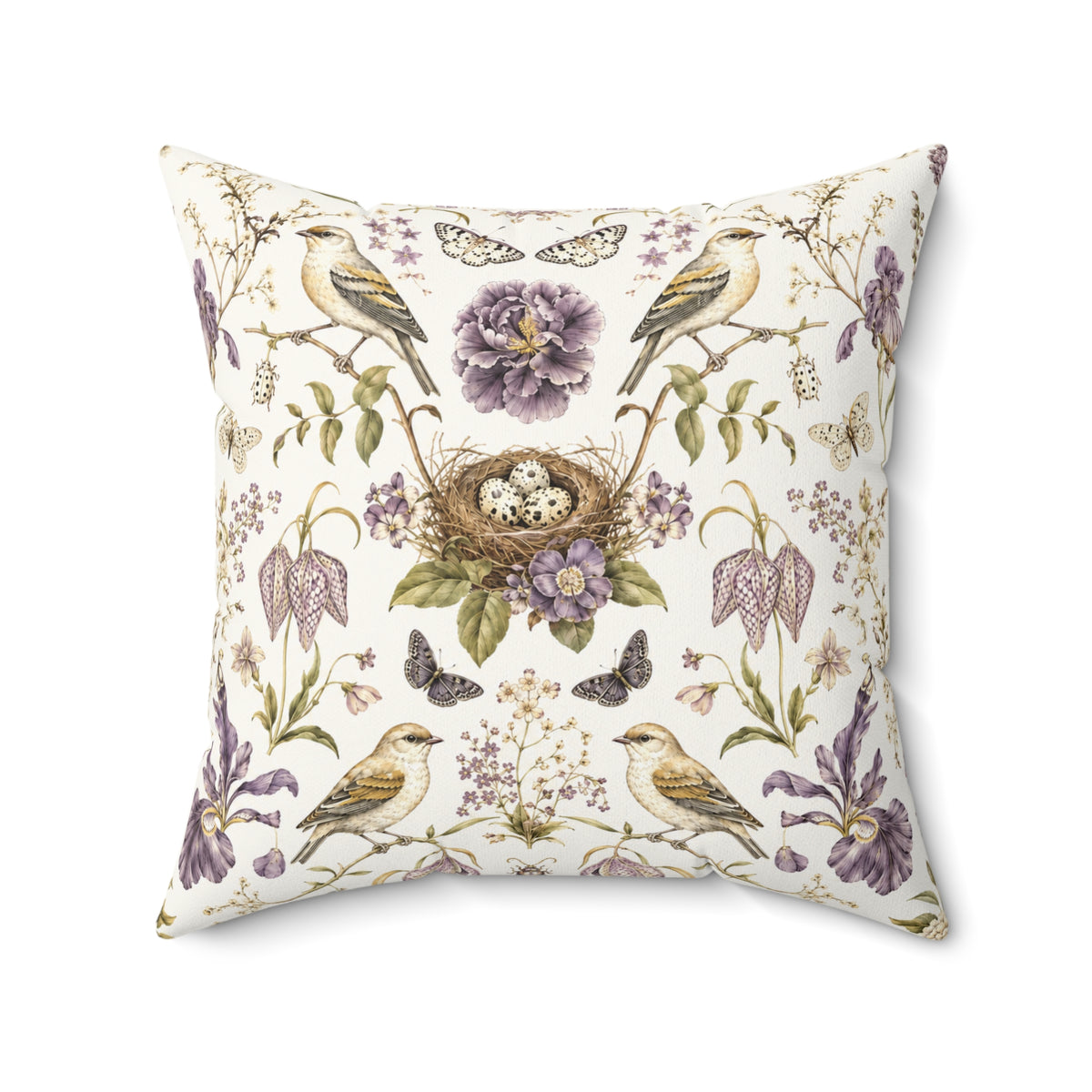 Botanical Bird's Nest Moon Milk Decorative Pillow