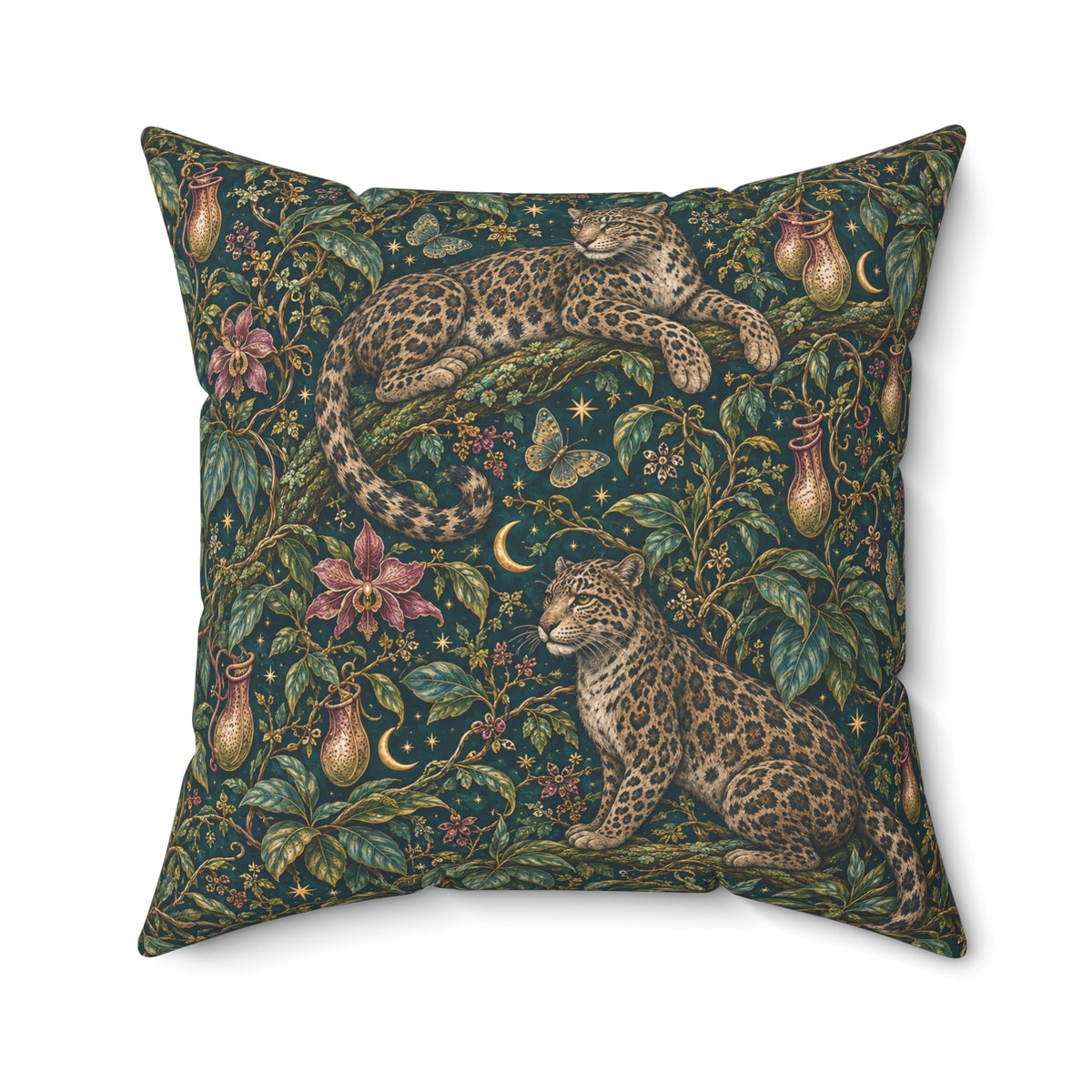 Cloud Leopard Reverie Verdigris Decorative Pillow