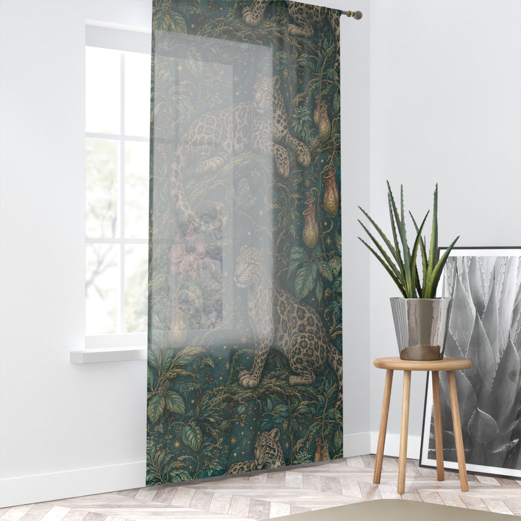 Cloud Leopard Reverie Verdigris Window Curtain
