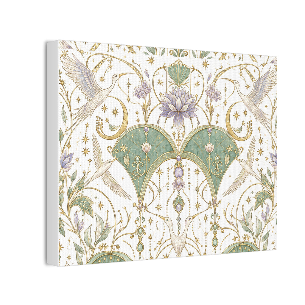 Celestial Aviary Moon Milk Stretched Canvas