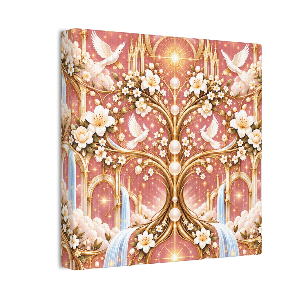 Tree of Heaven Rose Twilight Wrapped Canvas