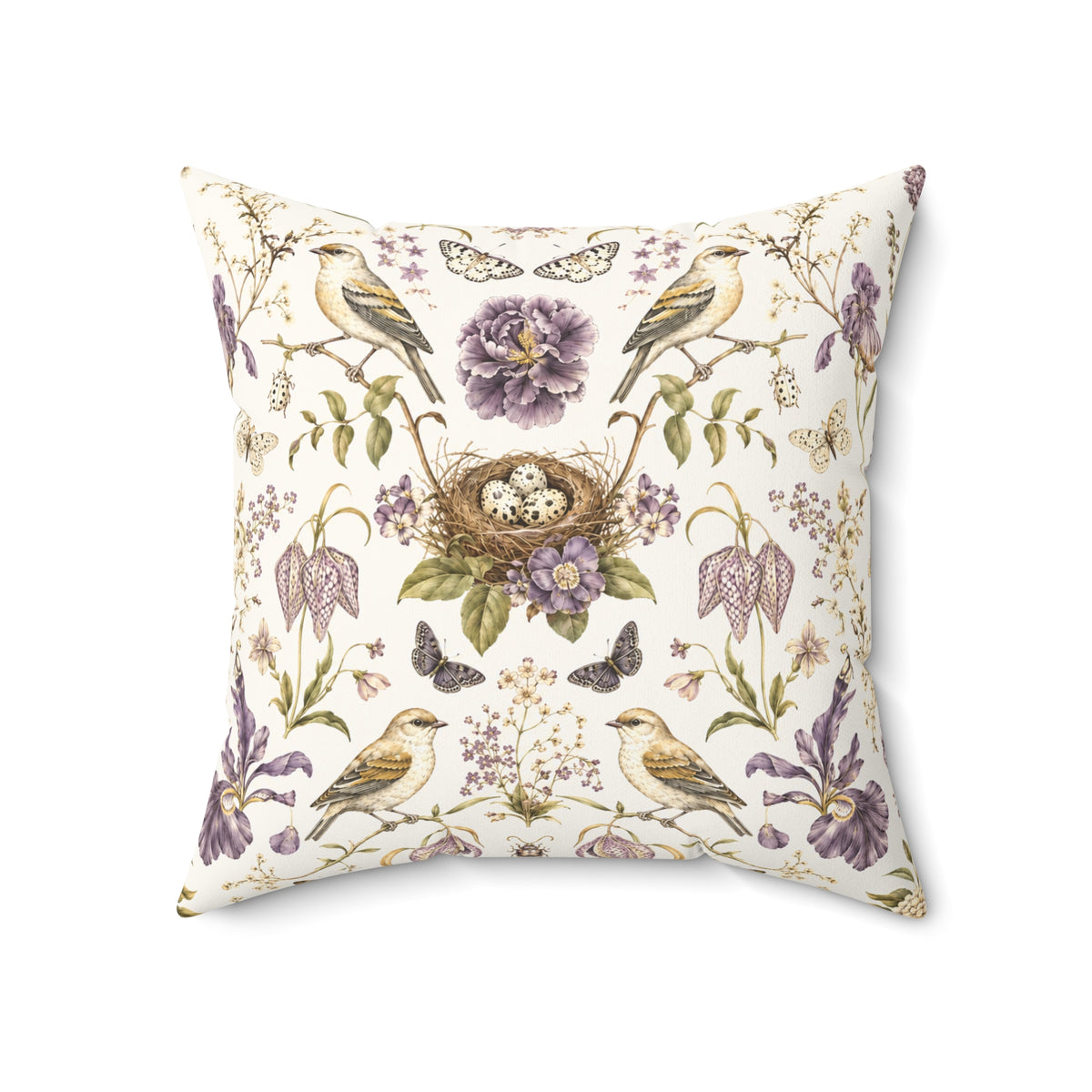 Botanical Bird's Nest Moon Milk Decorative Pillow