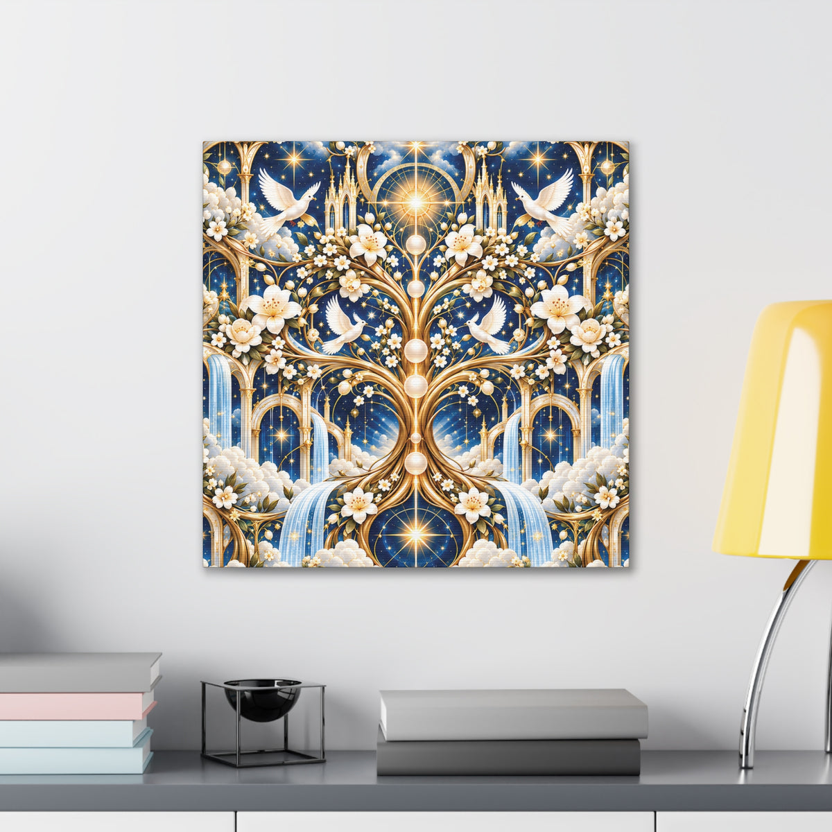 Tree of Heaven Celestial Blue Wrapped Canvas