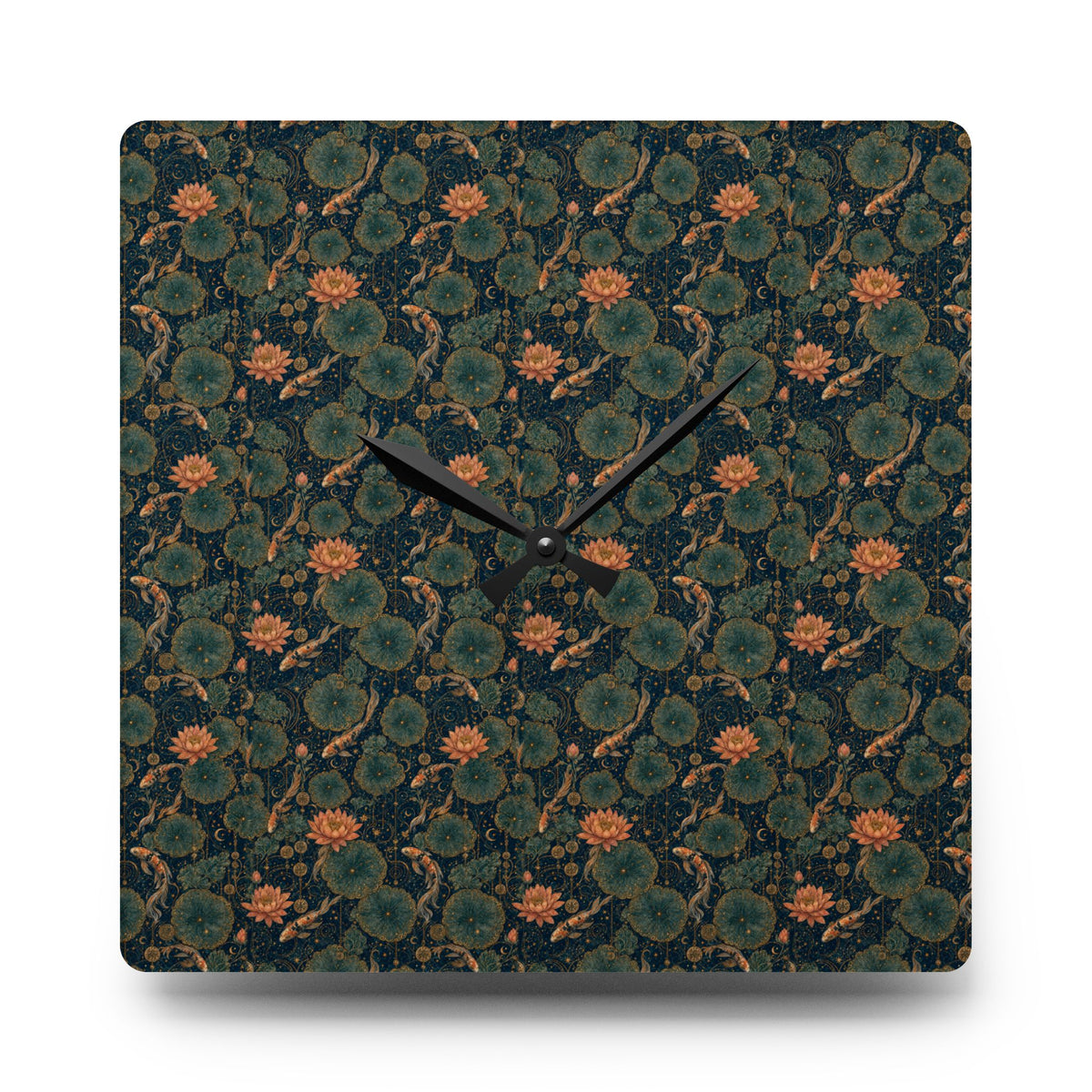 Nocturne Waterlily Paravent Original Nocturne Acrylic Wall Clock