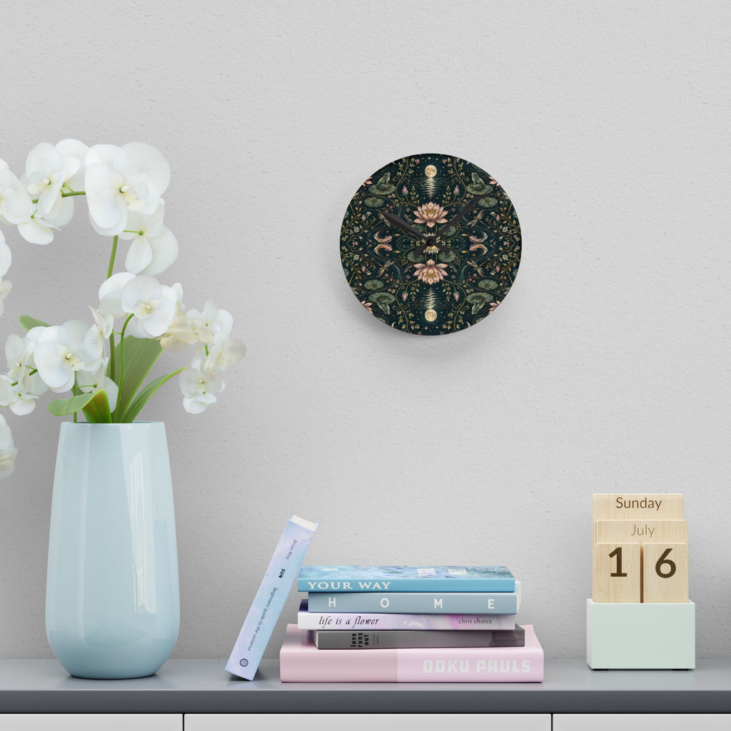 Nymphaea Nocturne Nocturne Acrylic Wall Clock