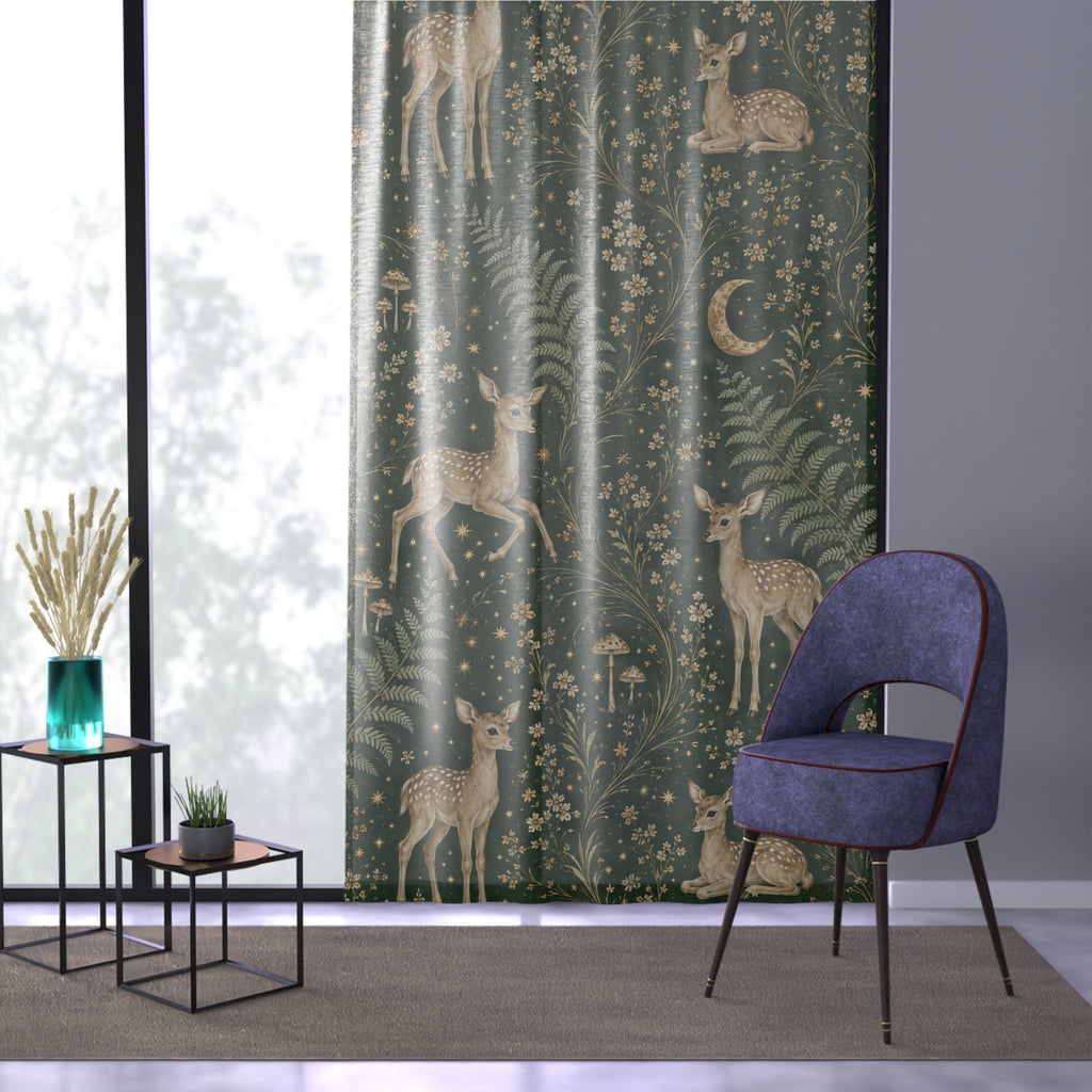 Astral Fawn Forest Window Curtain