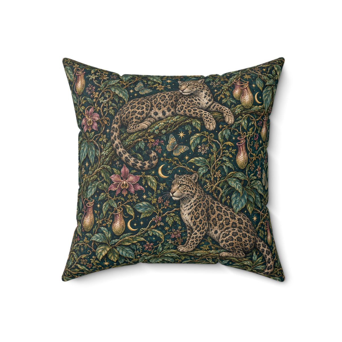 Cloud Leopard Reverie Verdigris Decorative Pillow