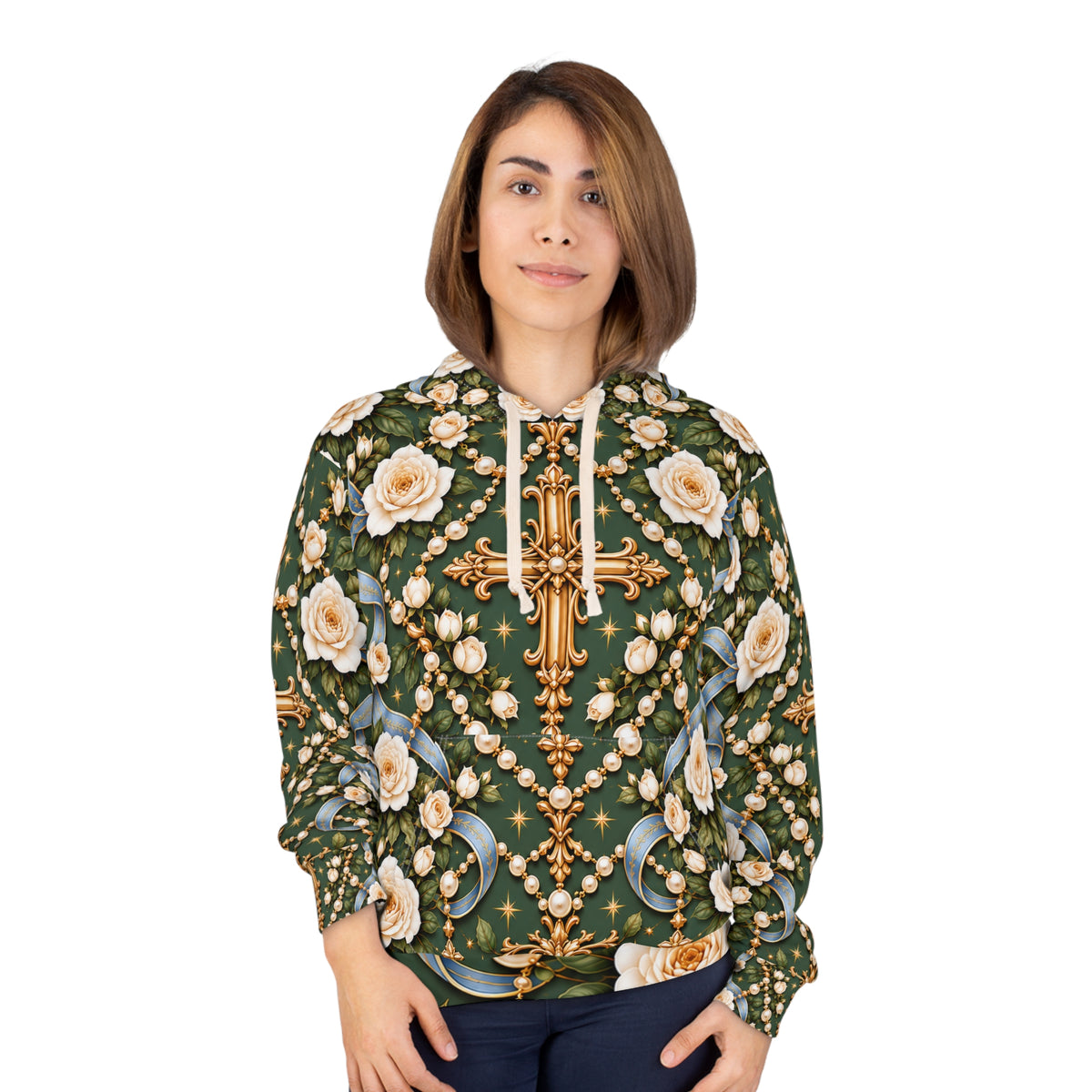 Rosary of Light Sage Blue Pullover Hoodie