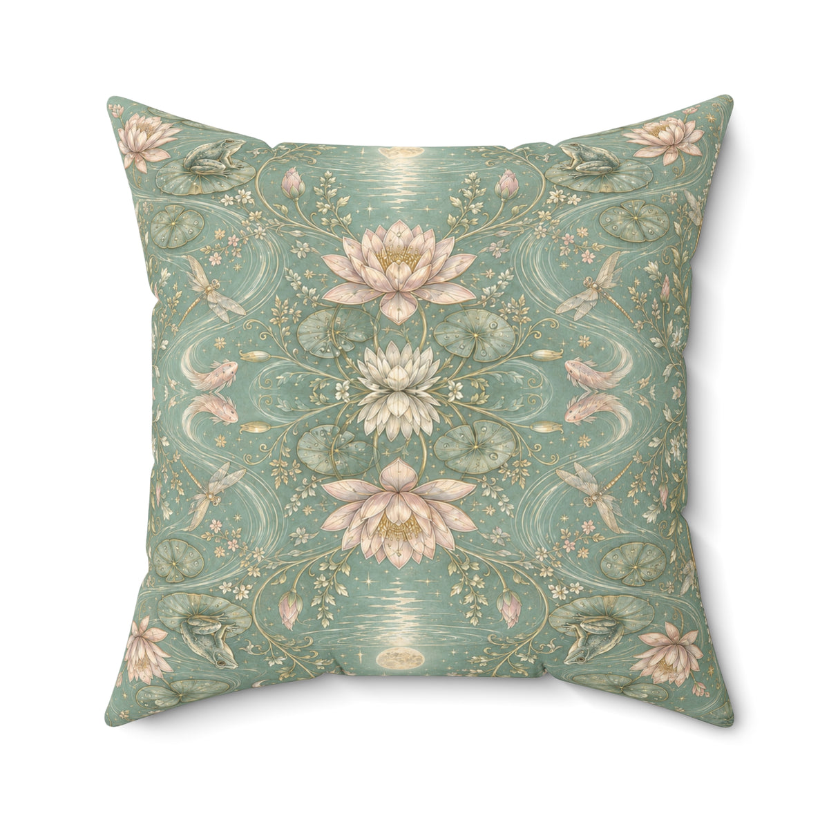 Nymphaea Nocturne Moon Mist Decorative Pillow
