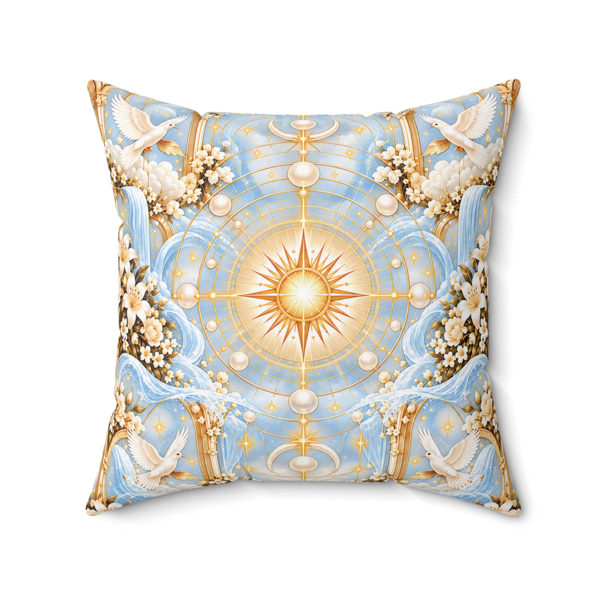 Cosmic Glory Pearl Daybreak Decorative Pillow