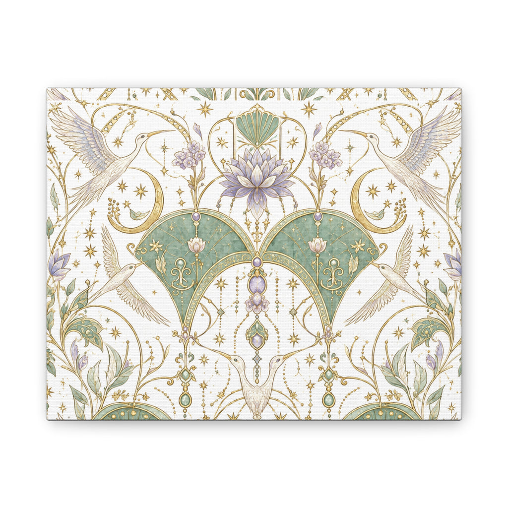 Celestial Aviary Moon Milk Stretched Canvas