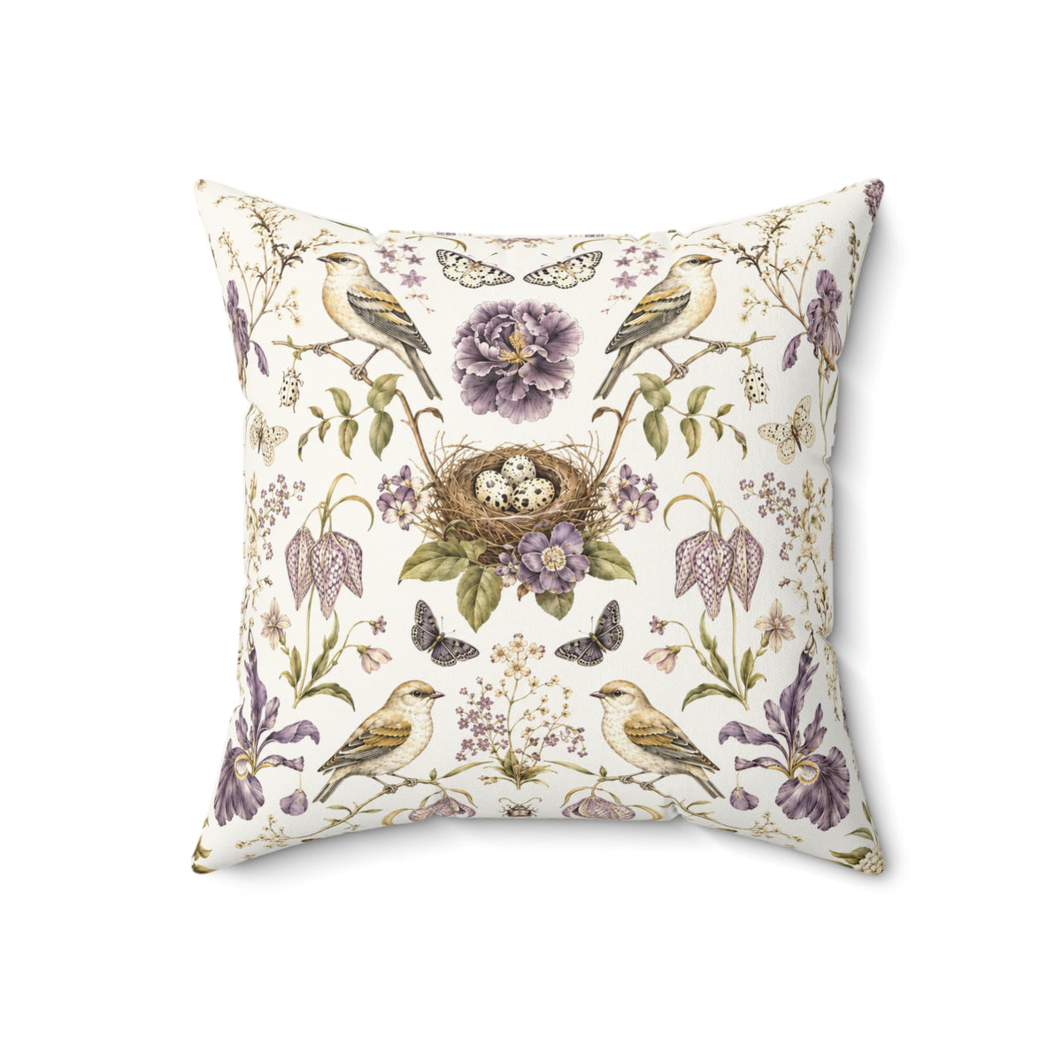Botanical Bird's Nest Moon Milk Decorative Pillow