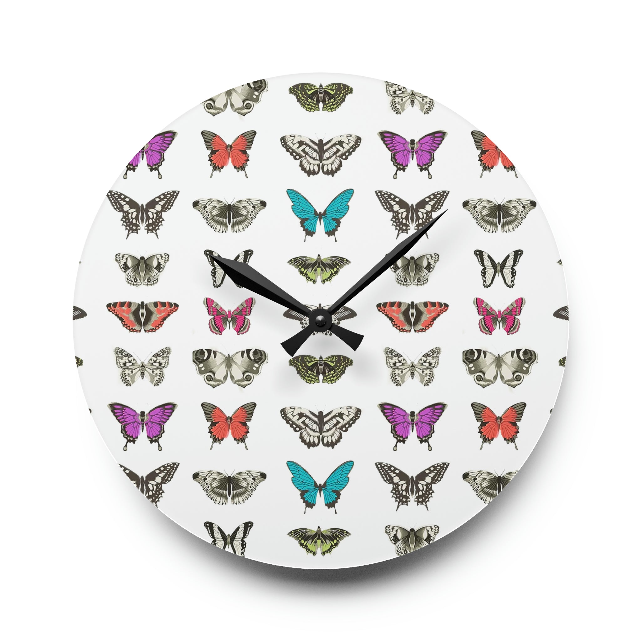 Butterfly and Moth Acrylic Wall Clock