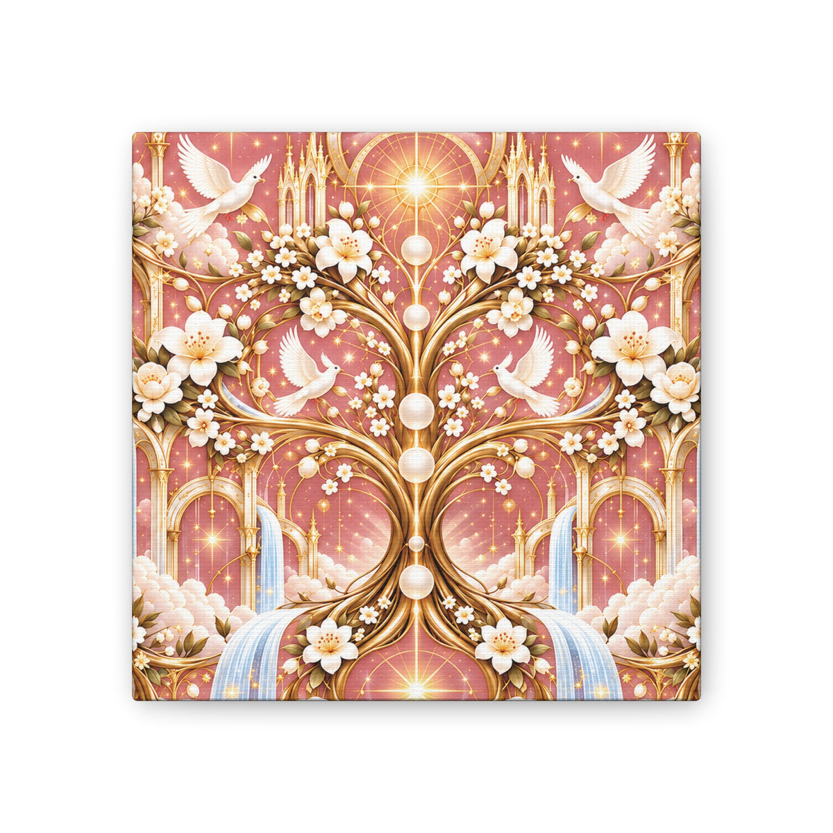 Tree of Heaven Rose Twilight Wrapped Canvas