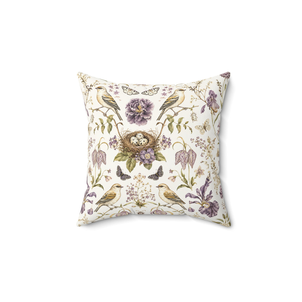 Botanical Bird's Nest Moon Milk Decorative Pillow