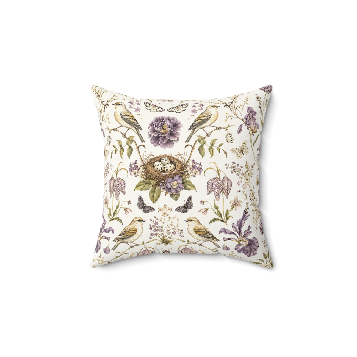 Botanical Bird's Nest Moon Milk Decorative Pillow