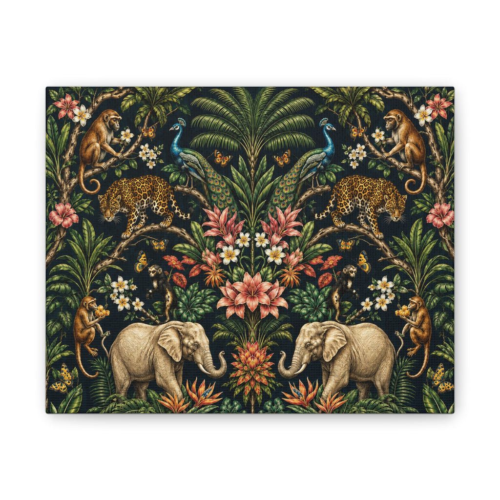 Mystic Jungle Midnight Jungle Stretched Canvas