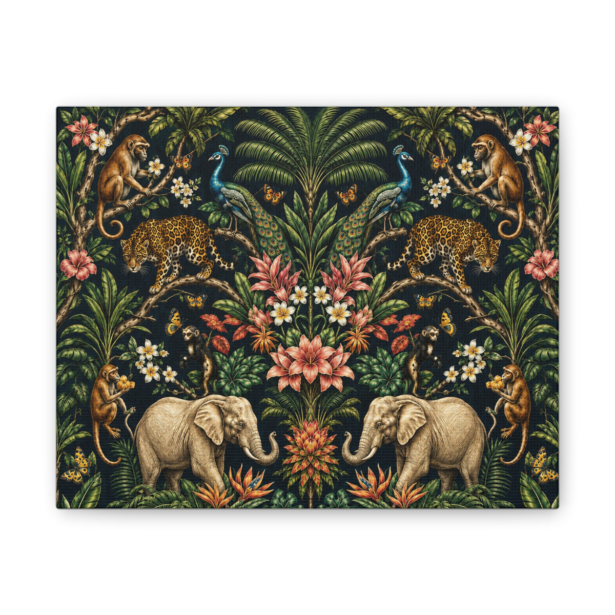 Mystic Jungle Midnight Jungle Stretched Canvas
