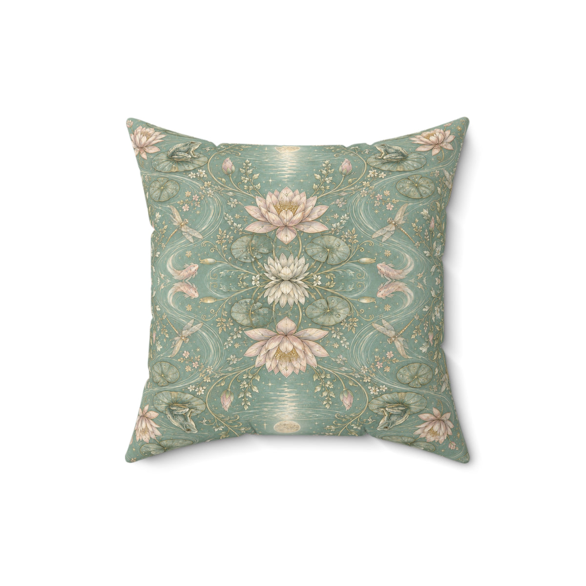 Nymphaea Nocturne Moon Mist Decorative Pillow