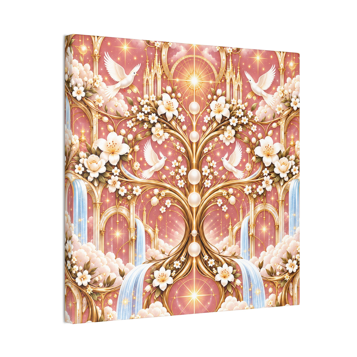 Tree of Heaven Rose Twilight Wrapped Canvas