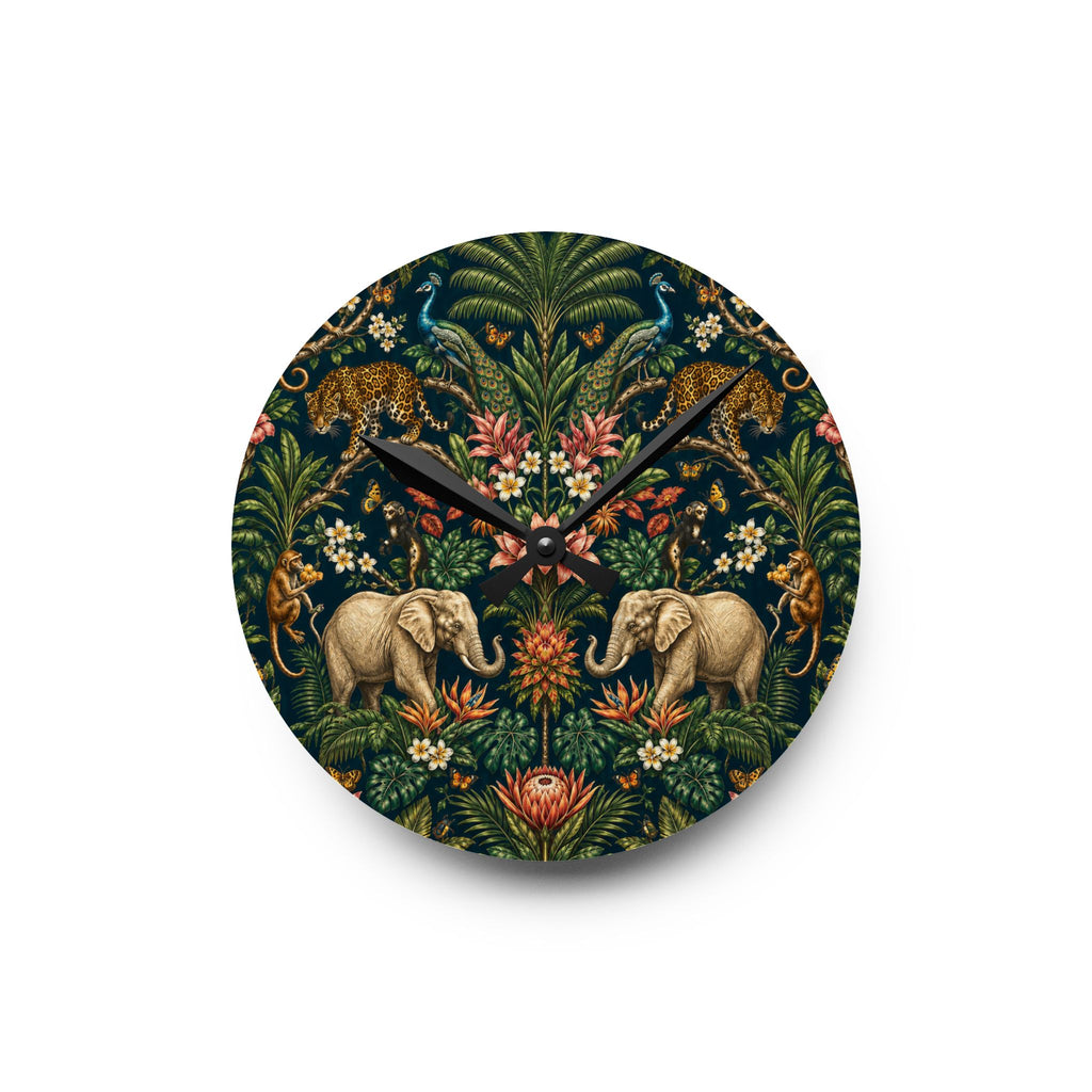 Mystic Jungle Midnight Jungle Acrylic Wall Clock
