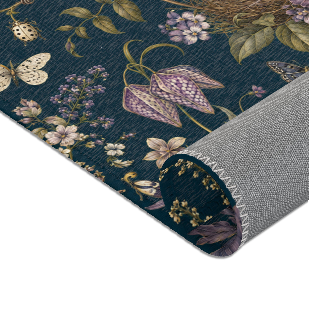 Botanical Bird's Nest Nocturne Area Rug