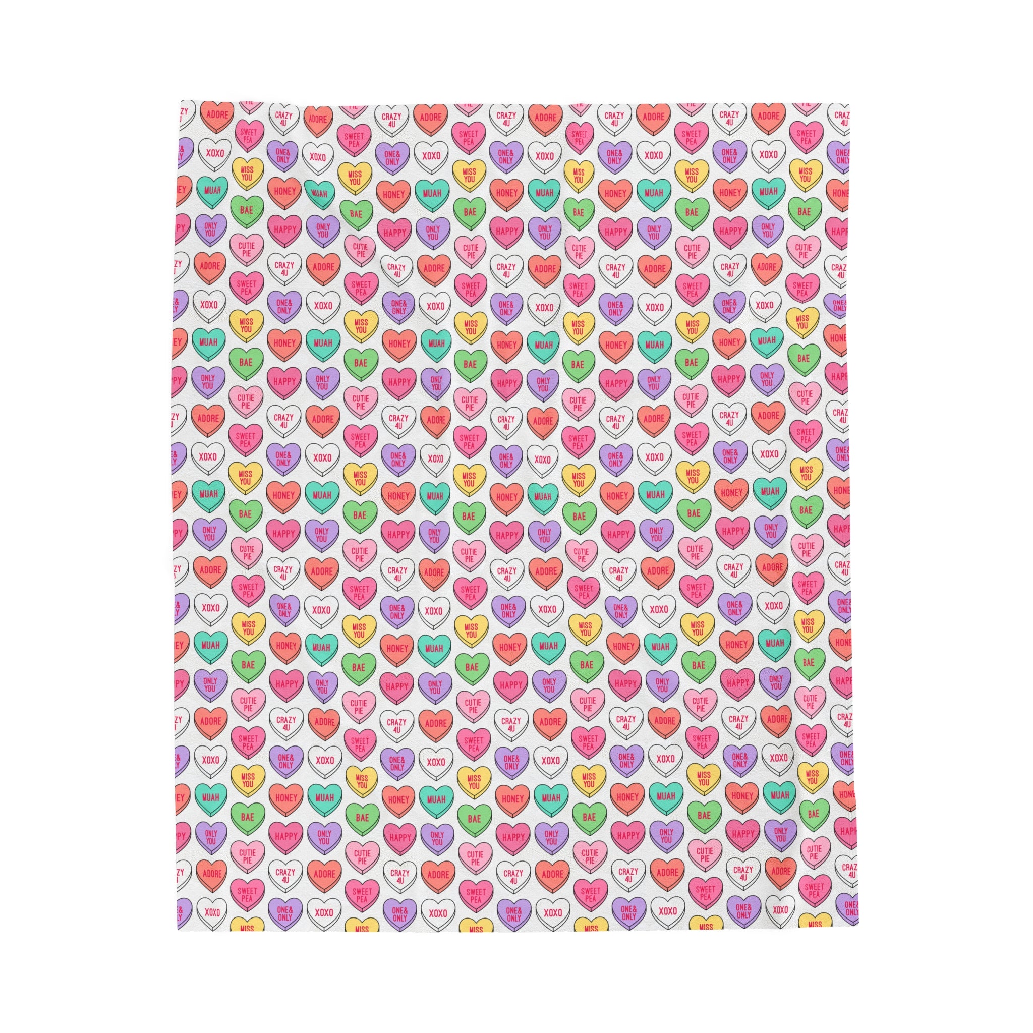 Candy Heart Velveteen Plush Blanket