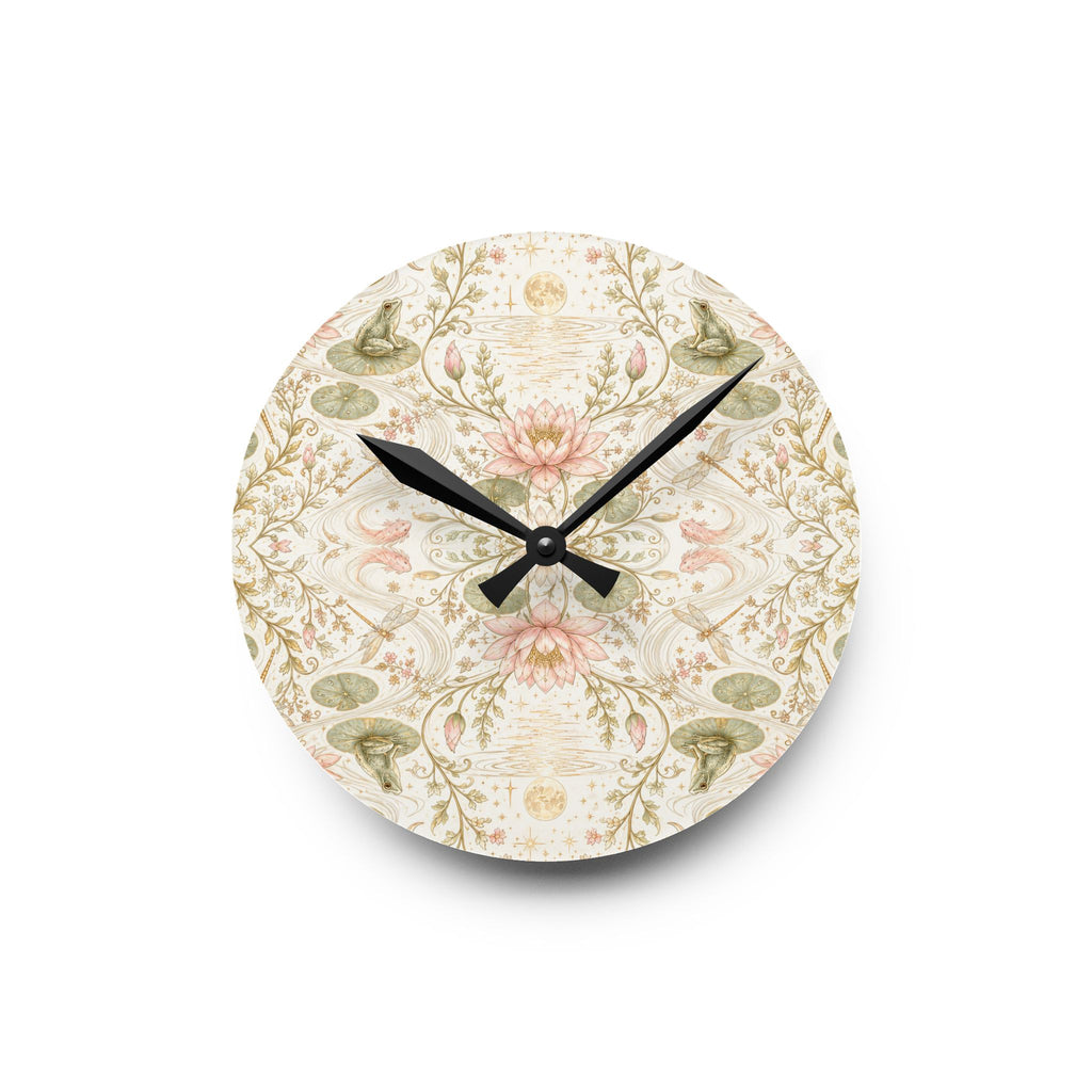 Nymphaea Nocturne Moon Milk Acrylic Wall Clock