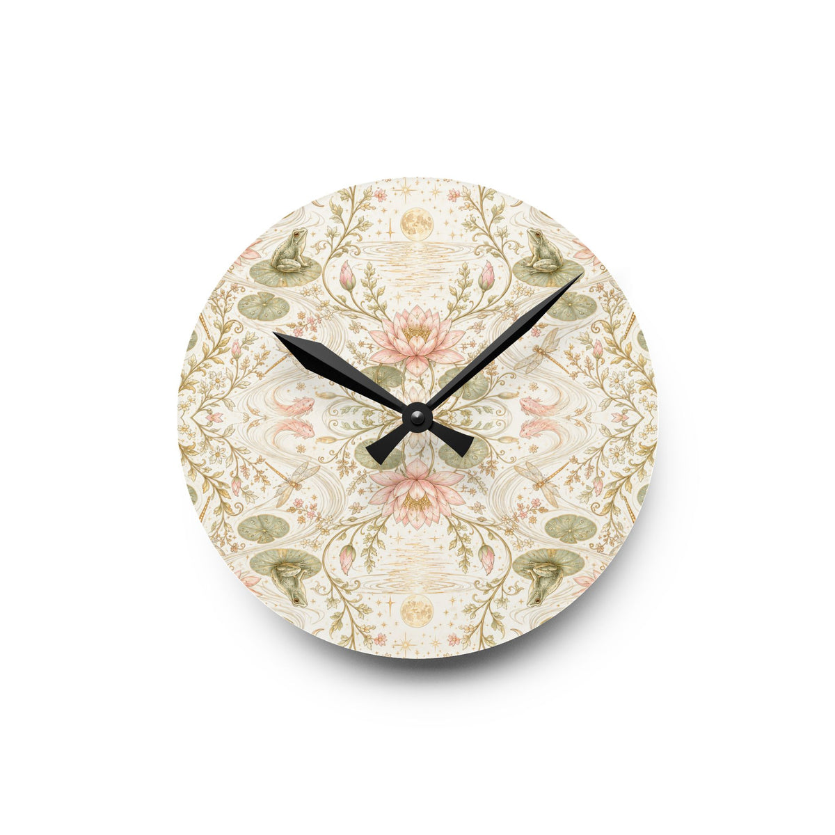 Nymphaea Nocturne Moon Milk Acrylic Wall Clock