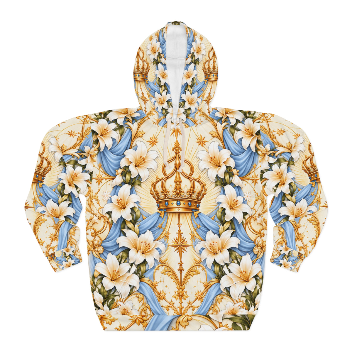 Queen of Heaven Ivory Gold Pullover Hoodie