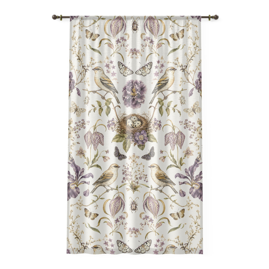 Botanical Bird's Nest Moon Milk Window Curtain