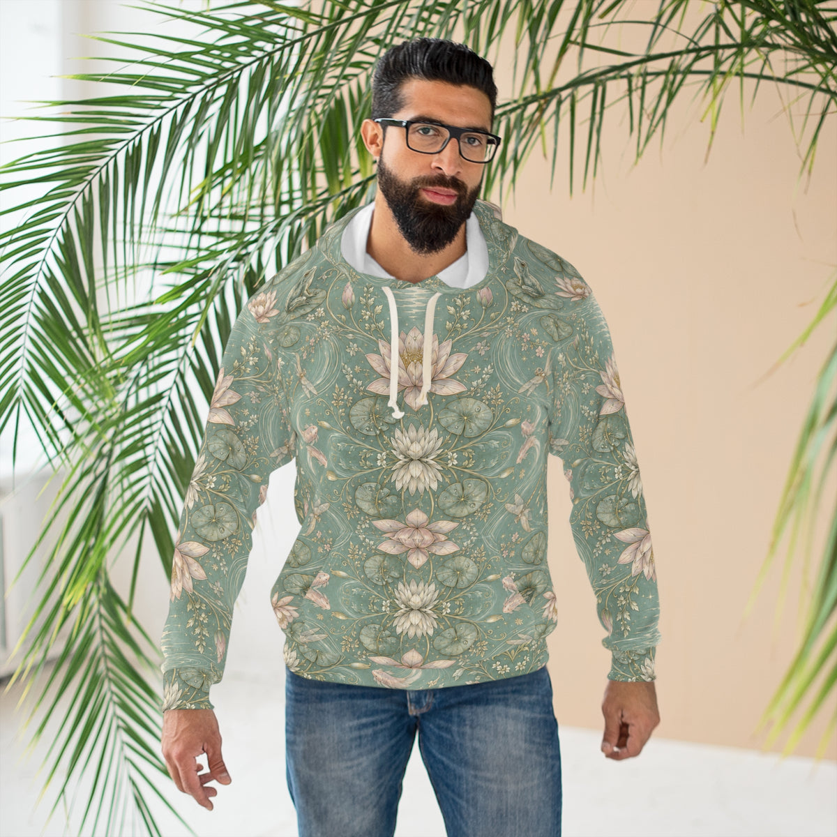 Nymphaea Nocturne Moon Mist Pullover Hoodie