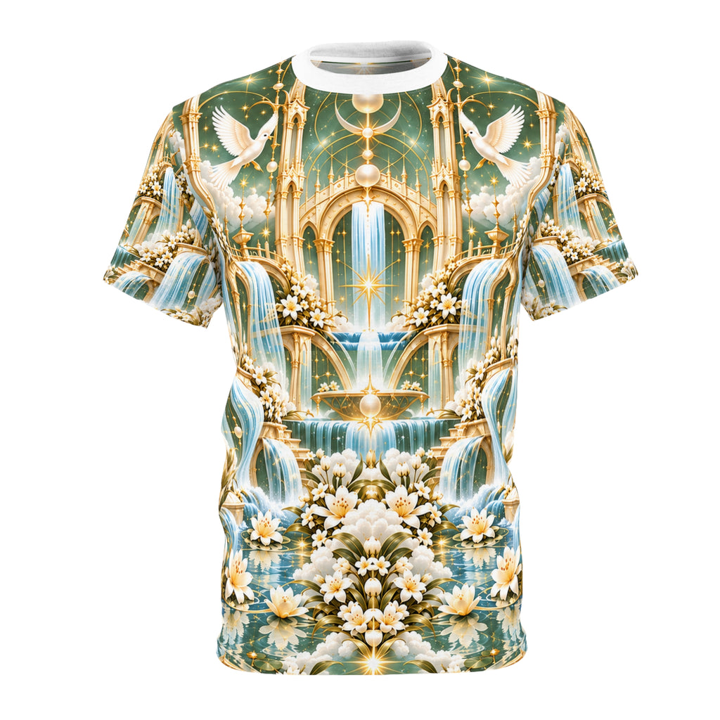 Living Waters Sanctuary Soft Sage Gold All-over-print T-Shirt