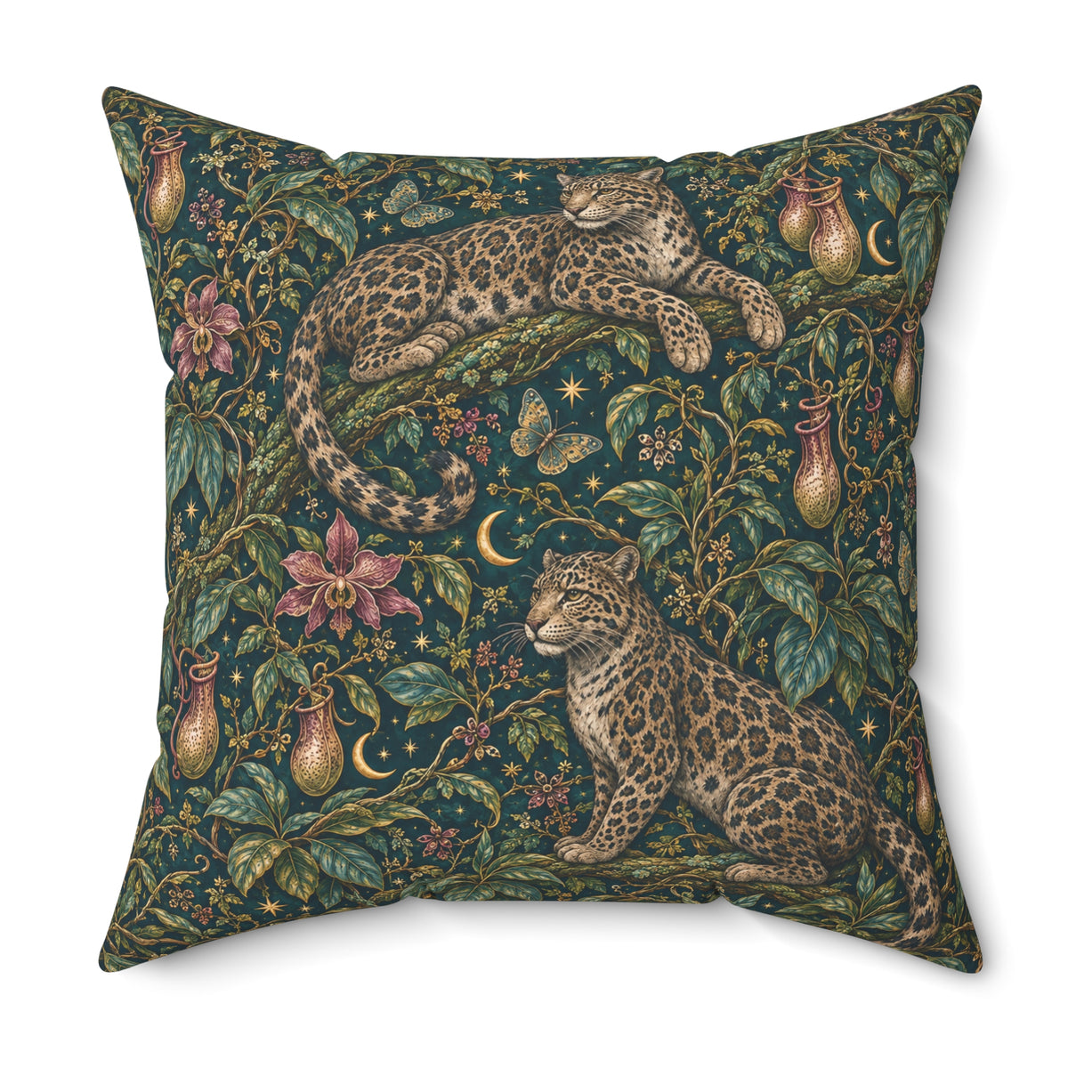 Cloud Leopard Reverie Verdigris Decorative Pillow