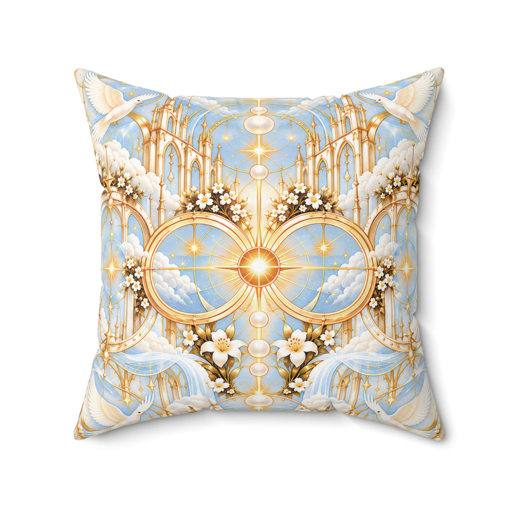 Cathedral of Light Alabaster Dawn Decorative Pillow