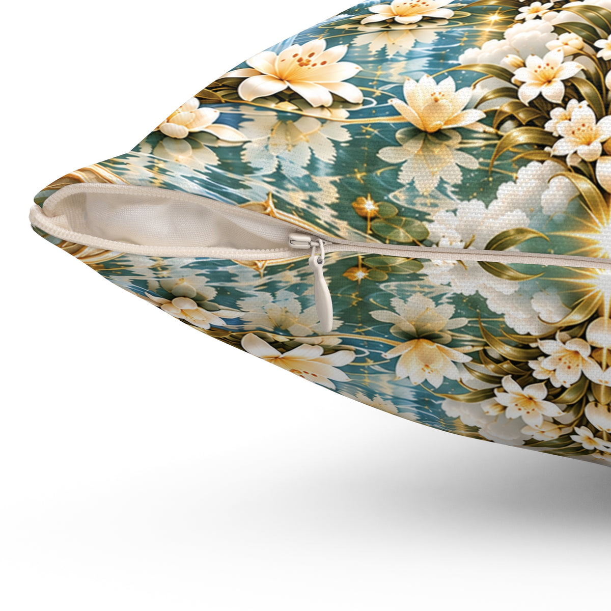 Living Waters Sanctuary Soft Sage Gold Decorative Pillow